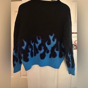 Black and Blue Flame Sweater